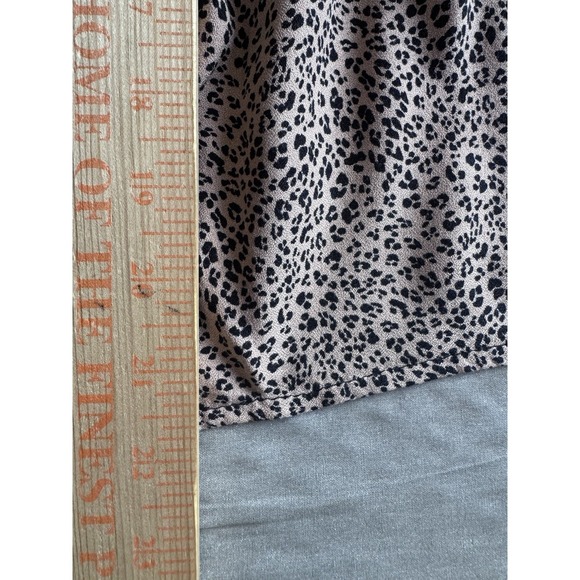Urban Romantics Leopard Print Smocked Tank Top Womens Sz L Black Boho - Picture 7 of 7